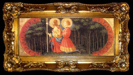 framed  UCCELLO, Paolo Sts John and Ansano (Quarate predella) wt, ta009-2